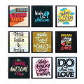 6x6 inch Picture Frames (9 Packs, Gold) Simple Designed Photo Frame Motivational Quote with High Definition Glass for Wall Mount. 