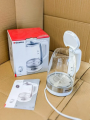 Ocarina 1.7L Glass Electric Kettle with LED Light – 2200W Rapid Boiling, Auto Shut-Off, Boil-Dry Protection, Perfect Pour Spout, Water Gauge, and Cord Storage. 