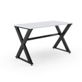 X shape Office Desk Computer Desk Home Office Writing Desk Study Desk Modern Workstation Office Table, Study Table with Wooden Tabletop and Metal Frame. 