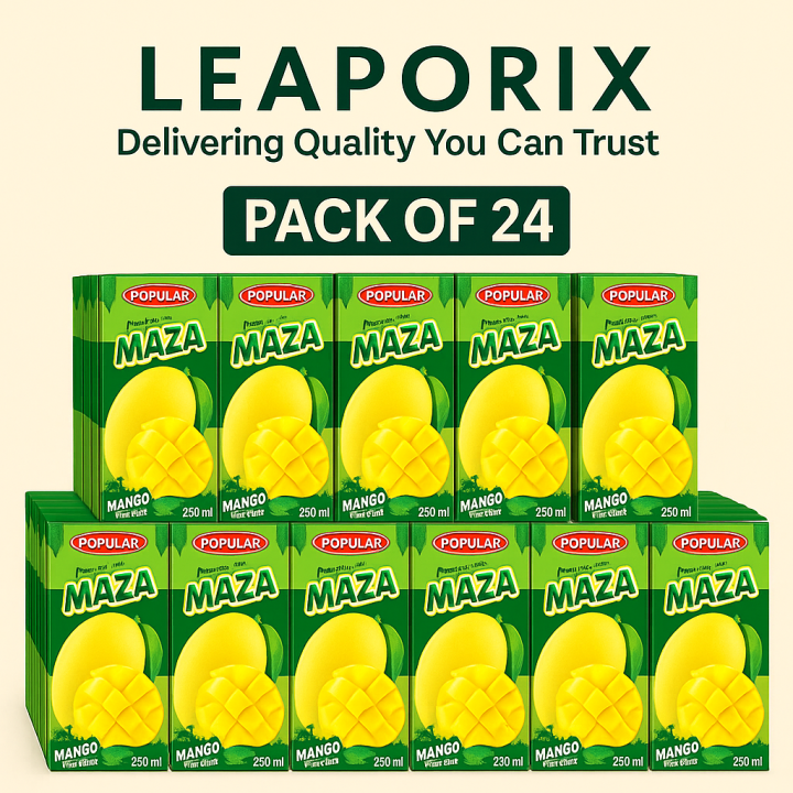LEAPORIX MALL | POPULAR MAZA Mango Juice 250ml Can (Pack of 24) | Refreshing Real Mango Flavor | Natural & Delicious Fruit Drink