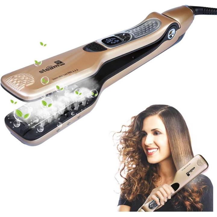 iGutech Hair Straighteners Flat Iron,Professional steam Hair Straightener, Anti-Scald Comb, Adjustable Temp and Auto-Off Function
