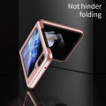 For Samsung Galaxy Z Flip 5 Case Shockproof Scrub Matte Suction Ring Soft Edge Silicone Frame Hard Clear Back Cover for Samsung Galaxy Z Flip5 Phone Cases. 