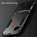 Biruiqu For Realme C12 Soft TPU+Hard PC Shockproof Slim Protective Case Cover with Kickstand. 