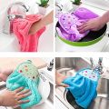 Soft Plush Hanging Towel - Absorbent Hand Towel for Bath, Kitchen, and Bathroom - Random Color. 