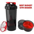 Smart Protein Shaker Bottle for Gym with 2 Storage Extra Compartment 500 ml.. 