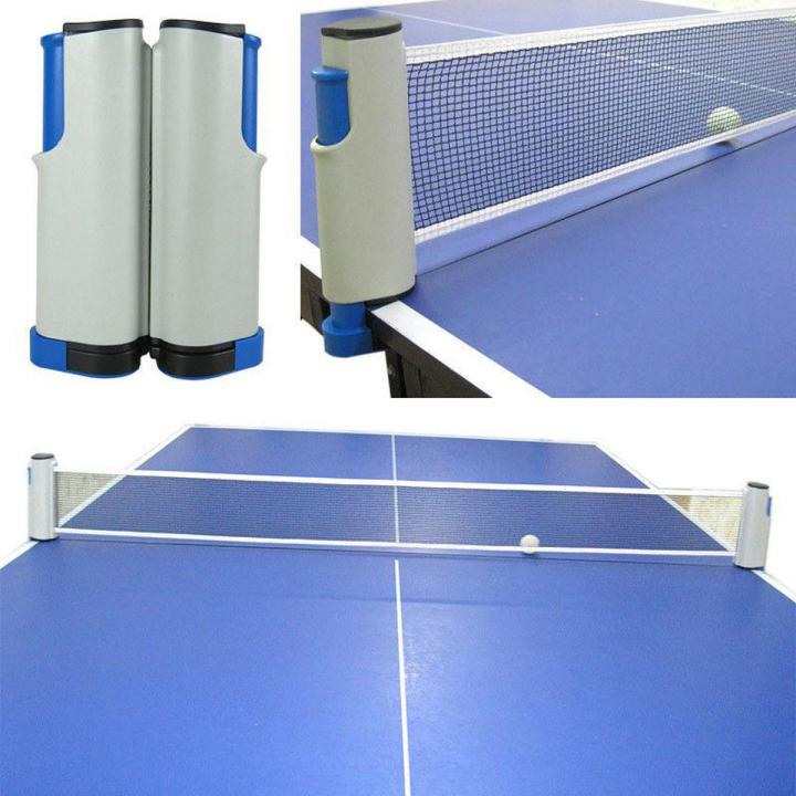 Retractable Table Tennis Net Plastic Mesh Net Rack - Grey