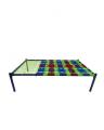 Fixed Bed - Blue(Fixed Iron Charpai). 