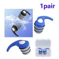 1 Pair Silicone Ear Protection Earplugs Soft Comfort Sound Blocking Earplugs Ear Protector Plugs for Travel Work Sleep Swimming. 