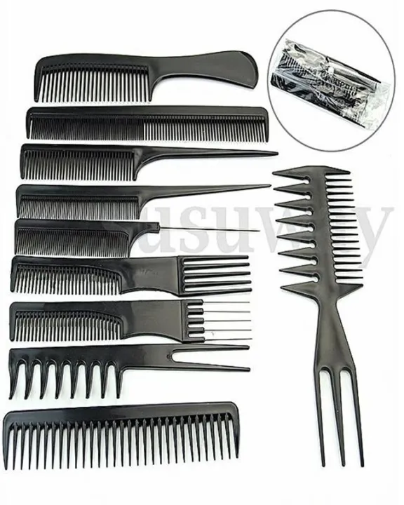 10%20Piece%20Professional%20Black%20Hair%20Styling%20Comb%20Set%20-%20Image%202