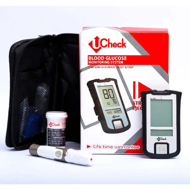 Ucheck%20Blood%20Glucose%20Sugar%20Test%20Machine%20Meter%20Kit%20Glucometer%20Diabates%20Test%20Kit%20-%20with%2010%20free%20Strips%20-%20Image%203
