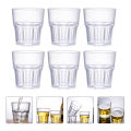 SET OF 6 PCS TRANSPARENT -220ML DRINKING Water Glass / Milk Glass / Plastic Drink Cup / Party Glass / Reusable Drinking/ Durable Plastic KITCHEN ACESSORIES. 