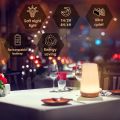 Auxmir Night Light, LED Touch Bedside Table Lamp, Remote Control Dimmable Light with RGB Color Changing, USB Rechargeable, Portable Lamp for Baby, Kids, Bedroom, Living Room, Camping [Energy Class G]. 