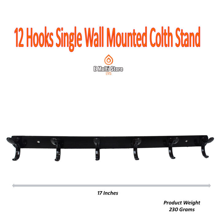 Cloth%20Holder%20Stand,%20Cloths%20Hanging%20Hook%20Stand,%20Wall%20&%20Door%20Mounted%20Best%20Quality%20Hanger%20With%20Screws,%20Heavy%20Duty%2012%20Hooks%20Kapra%20Khonti%20-%20Image%203