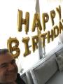 Golden Happy Birthday Balloons Letters Alphabet for Birthday Party Decorations. 