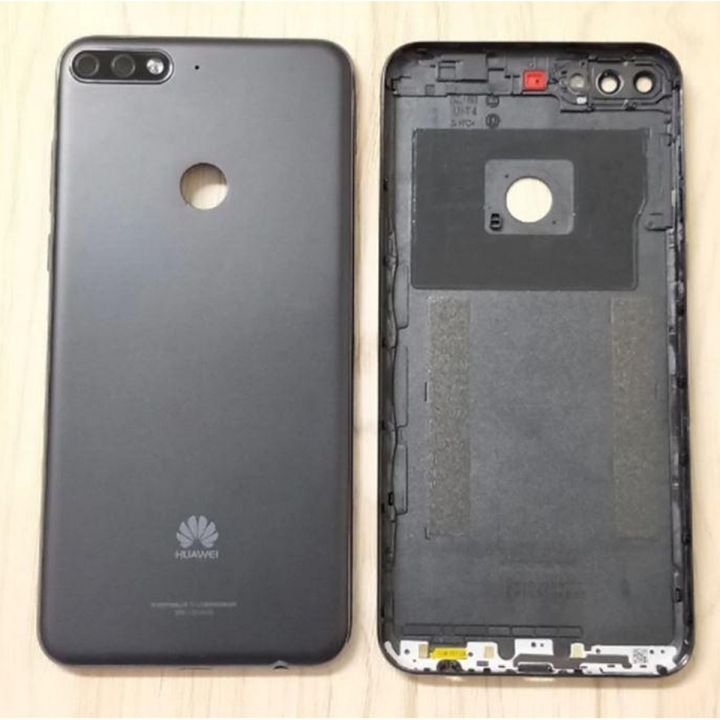 Huawei Y7 Prime 2018 Complete Back Door Rear Housing Case Body Casing Replacement With Buttons and sides For Huawei Y7 Prime 2018 - Black