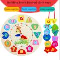 Montessori Analog Clock for Kids, Preschool Number Teaching Educational Learning Clock Toy - Multi Color. 