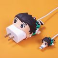 【Happier】Hot selling Bags and Travel Travel Travel Accessories Organizer Sets Demon Slayer Protector Cable Charger Anime Cute Organizer Cartoon USB Cable Protector Set Kawaii Cable Bite For Iphone 12. 