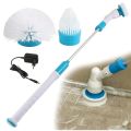 Techmanistan Rechargeable Electric Spin Scrubber With 3 Replaceable Cleaning Brush Heads, Cordless Shower Cleaning Brush with Long Extension Arm, Electric Spin Bathroom Scrubber. 