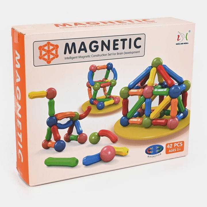 64 Pieces Magnetic Toys Building Blocks - Large Magnets Bar and Balls Construction Set - 25 / 36 / 42 / 64 Pieces Montessori Educational Kids Toys For Children Early Educational Toys Set, Magnetic Building Sticks Kit Kids Gift for Age 3+, Recreational Bui