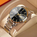 Simple and Elegant Men Business Watch Waterproof Stainless Steel Quartz Watches Calendar Display Thin Strap Wristwatch. 