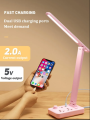 Extension wire outlet With 2 universal outlet and 2 USB port charging with foldable reading lamp LED table lamp night light Extension Power Strip with Safety Switch Protection long Extension Cord USB desk lamp power socket. 