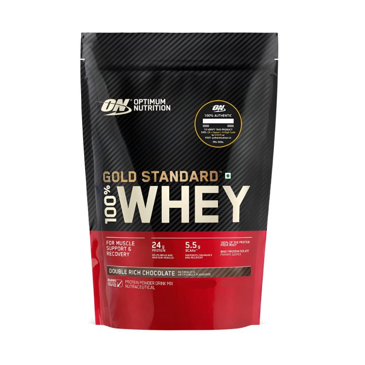 Optimum Nutrition ON Whey Powder in Pouch Packing | Whey Powder  | GOLD STANDARD Chocolate Powder for Muscle Gain 1 kg (2 lbs) Pouch