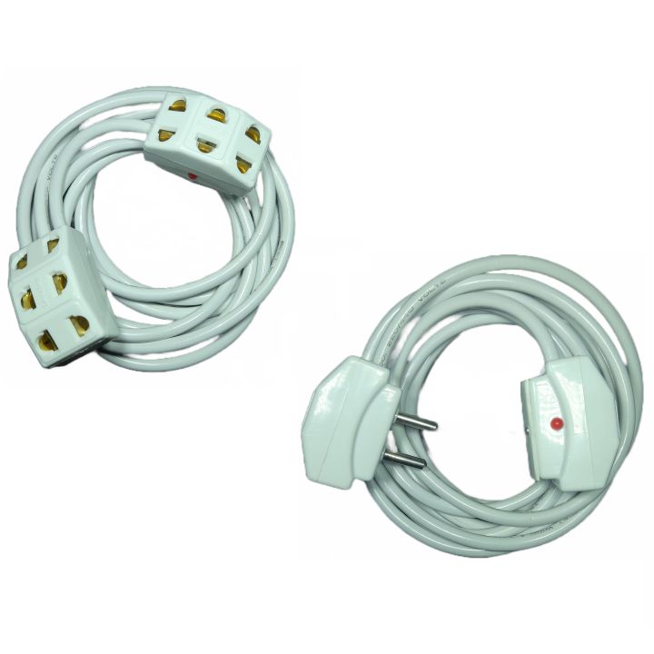 Flexible Extension Cable 3 Pin Socket to 3 Pin Socket Triple 2-Pin Electrical Extension Board for Multipurpose uses