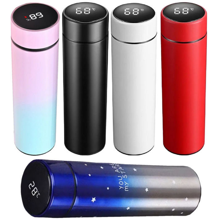 TEMPERATURE WATER BOTTLE, Temperature Display Water Bottle 500 ml, Smart Thermos Flask LED Display, Temperature Water Bottles for School & Gym & Sports, Sports Water Bottle, Water Bottle with Temperature Display, Water Bottles for Girls,