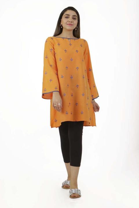 EGO Winter Collection 2019  Tulips  Orange Cotton Kurti For Women