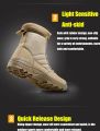 Long Outdoor Boots Breathable Desert Hiking DMS, Desert hiking boots, outdoor boots, breathable boots, mid-calf boots, microfiber boots, PU lining, lace-up desert boots, rubber outsole boots, hiking footwear, beige boots, black boots. 