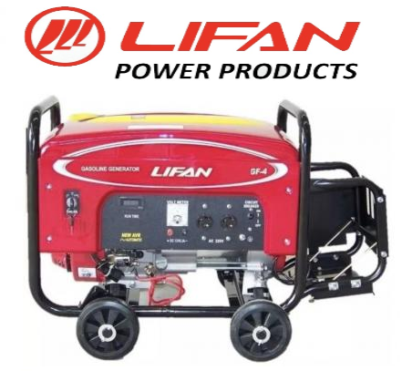 LIFAN Generator 3 kw /3.75 kVA - LF3800GF-4 - Self Start Petrol n Gas Generator - with Battery , External Battery Frame & Wheels Kit