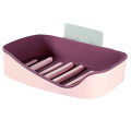 Double Layers Soap Holder Wall Mount Soap Dish Stick-on Soap Saver With Drain. 
