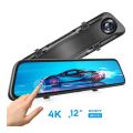 Like A New 4K 12" Mirror Dash Cam - Vantop H612T Front & Rear View Dual Dash Camera, IPS Touch Screen, Voice Control Cars Mirror Camera W/Night Vision Parking Monitor. 