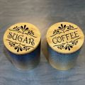 Coffee, Tea, Flour, Sugar Vinyl Art Decals For Canisters Pantry Labels Stickers Kitchen Canisters Decal Labels Decor. 