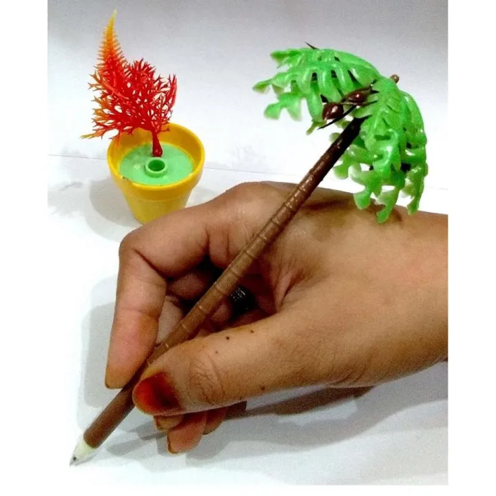 Tree Design Pen Pack of 3 Tree plant shape Desk Pen with Table Display Stand | Daraz.pk