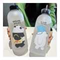 Safe and Leakproof Plastic Water Bottle Panda Bear and Polar Bear Transparent. 