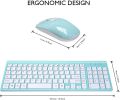 Wireless Keyboard Mouse Combo, cimetech Compact Full Size Wireless Keyboard and Mouse Set 2.4G Ultra-Thin Sleek Design for Windows, Computer, Desktop, PC, Notebook, Laptop - (Turqouise). 