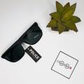 Original Imported Optical Sunglasses - Police Gents Fashion Glasses Geometric Shape Golden Logo - Black. 