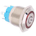 2pcs 12~24VDC Push Button Switch 19mm Round 4PIN Self Reset with Light Power Pattern. 