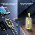 Transparent 20000mAh Power Bank  66W Fast Charging Portable Charger External Battery Pack Powerbank For iPhone Android and all Devices. 