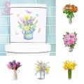Bathroom Wall Decal Beautiful Potted Flower Wall Stickers Waterproof Vinyl Decals for Home Decor Southeast Asian Buyers' Favorite Wall Sticker for Home Decor. 