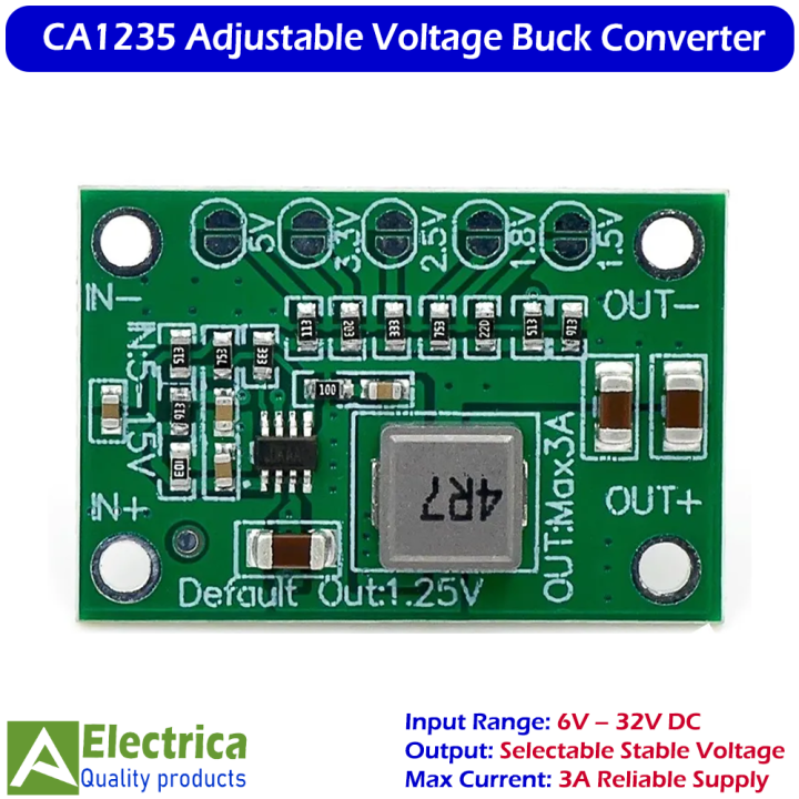 CA1235 Buck Converter Module – Selectable Output Step-Down Voltage Converter for Stable Power Supply by Electrica