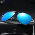 Glasses Glare Resistance Metal Frame Polarized Men Sunglasses. 