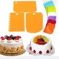 Plastic Cake Scraper Spatula Set 3PCS, Dough Cutter Scraper Dough Bowl Scrapers Plastic Dough Icing Fondant Scraper Cake Decorating Plain. 