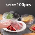 100pc Disposable Cling Film Cover Household Refrigerator Food Fruit Preservation Cover Dust-proof Plastic Fresh-keeping Cover. 