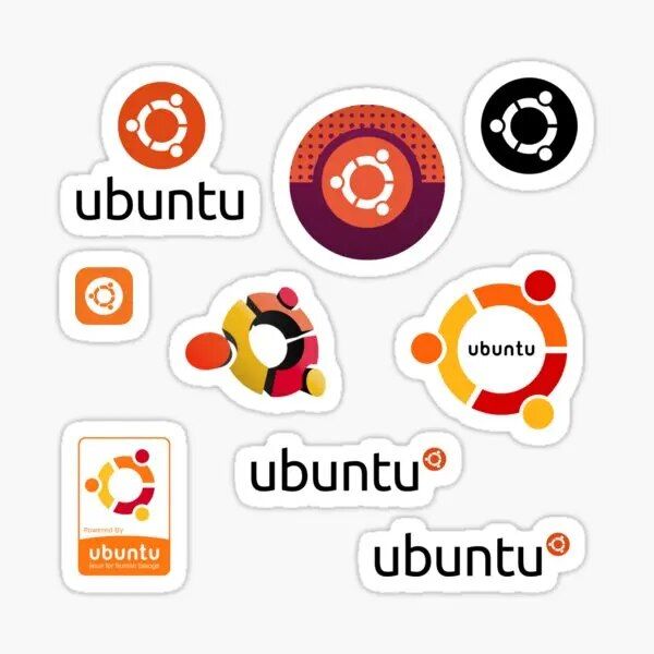 Ubuntu Linux Sticker Set 5PCS Stickers for Background Funny Stickers Cartoon Car Print Room Wall Kid Laptop Home Decorations