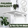 2 Pcs Heavy Duty Folding Shelf Brackets,Robust Foldable Wall Shelf Support Bracket for Bench Table,Bookshelf,Work Bench with Install Screws, 4 Sizes Available 8, 10, 12, 14inch. 