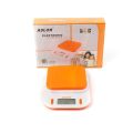 ASLOR 15KG KITCHEN WEIGHING SCALE WITH TEMPERATURE METER (IN DISPLAY) ORANGE COLOR. 