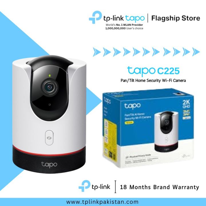 TP-Link Wi-Fi Camera Tapo C225 Pan/Tilt Home Security Wi-Fi Camera - 18 Months Brand Warranty