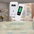 NASHONE Wireless Thermostat RF Plug Digital Temperature Controller with Heating and Cooling Mode. Remote Control-Built in Temperature Sensor. 3680W OPS100N+OTS100N - (White). 